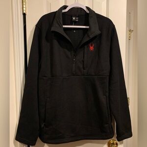 Spyder Men's Outbound Jacket, Black, Size L, Quarter Zip